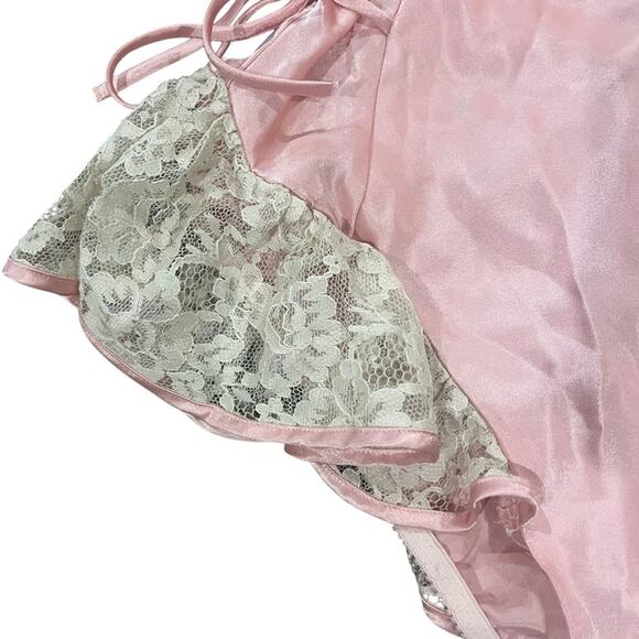 Vintage Victoria's Secret Gold Label Teddy Size P Pink Polyester Lace Lingerie - Picture 2 of 13